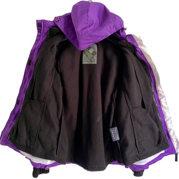 R&O 3-in-1 Jacket With Removable Fleece Liner Hooded Purple Black Women's Medium - Picture 5 of 12